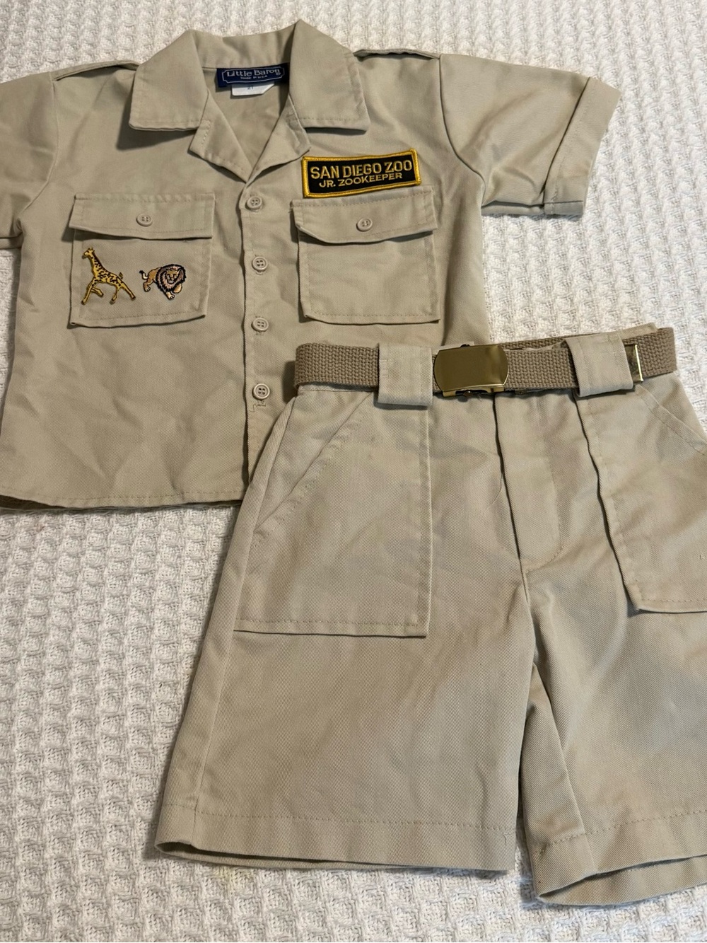Vintage Little Baron San Diego Zoo Jr Zookeeper Costume Set 2T Safari USA Made - Picture 2 of 7